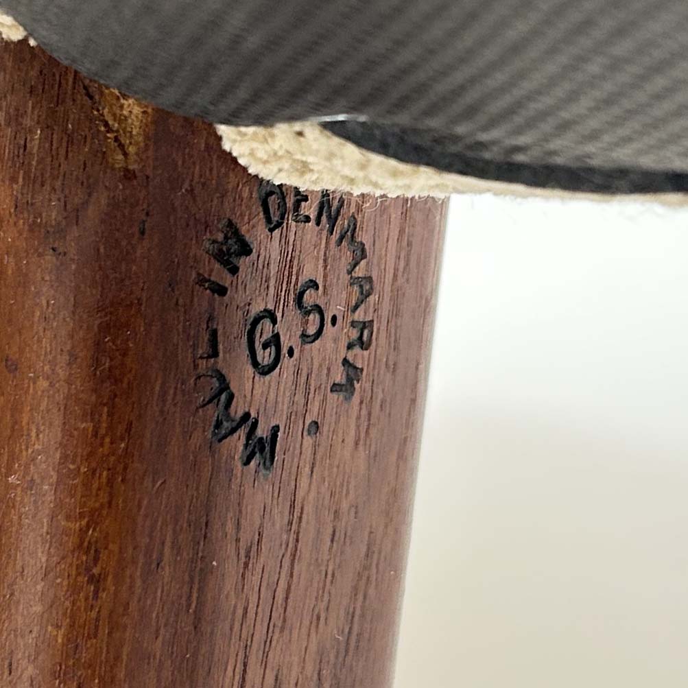 4 Stk. Teak Stühle von Glyngøre Stolefabrik, Abzeichen auf Holz Made in Denmark G.S.