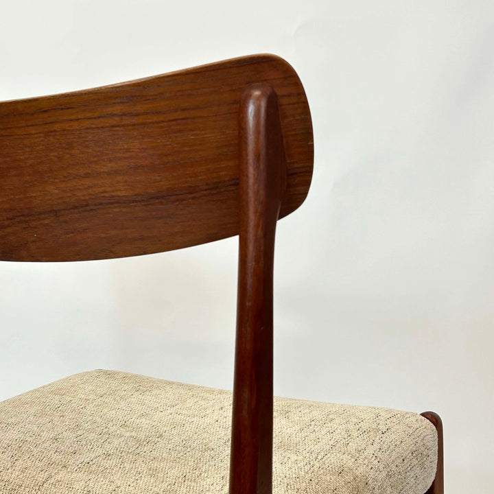 4 Stk. Teak Stühle von Glyngøre Stolefabrik, Lehne Rückseite