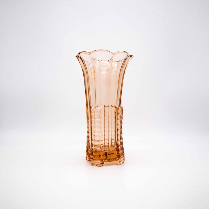 Art Déco Vase aus Rosalinglas, Vorderseite