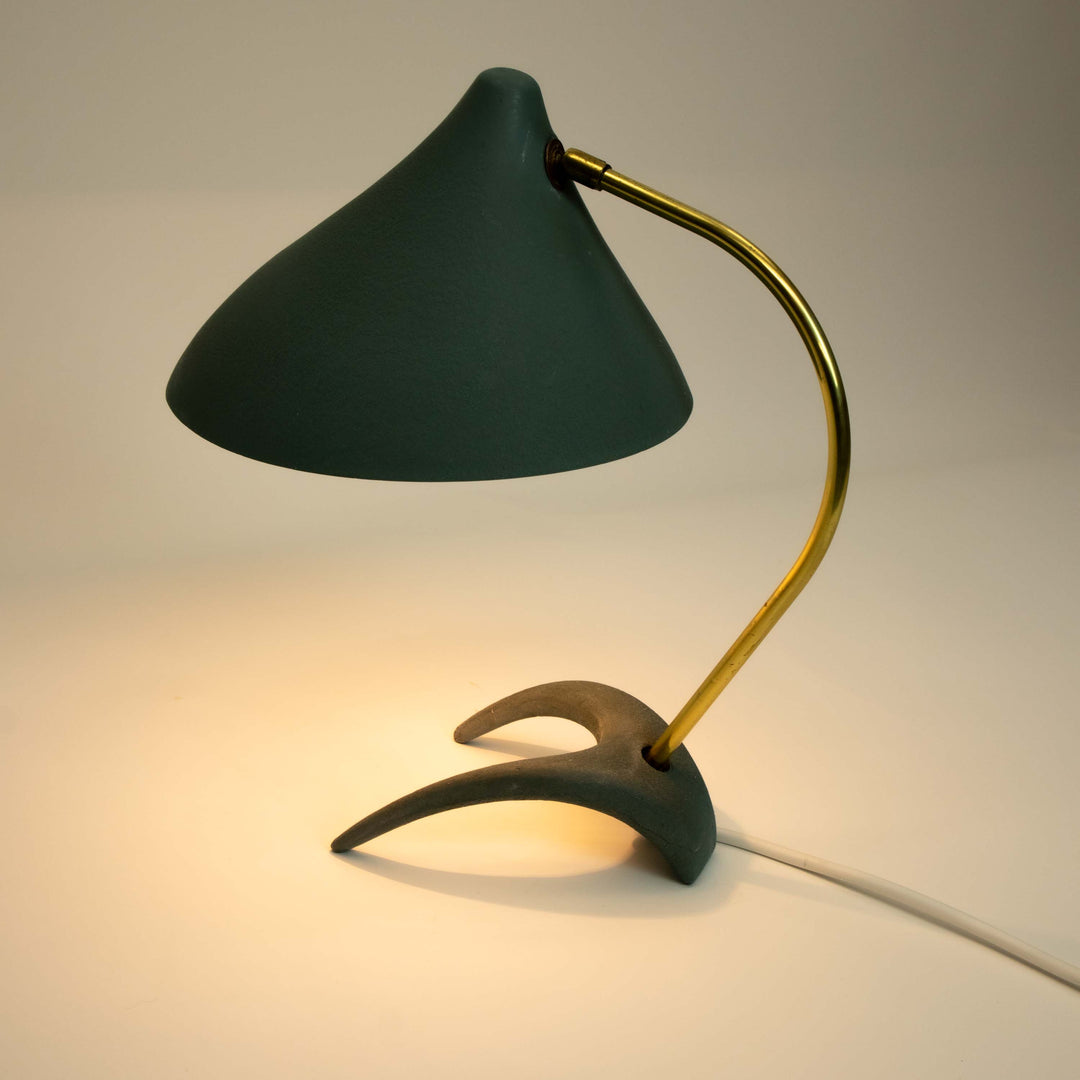 Krähenfuß Tischlampe von Karl-Heinz Kinsky angeschaltet