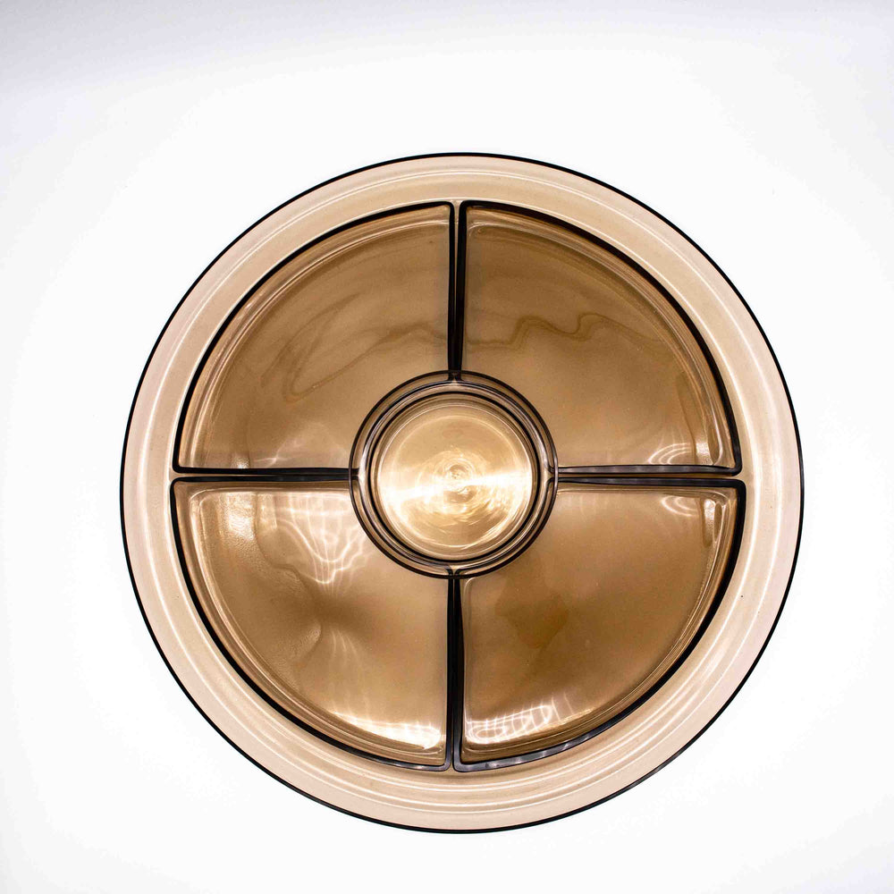 Tapas Platte mit Deckel aus Rauchglas, ohne Deckel