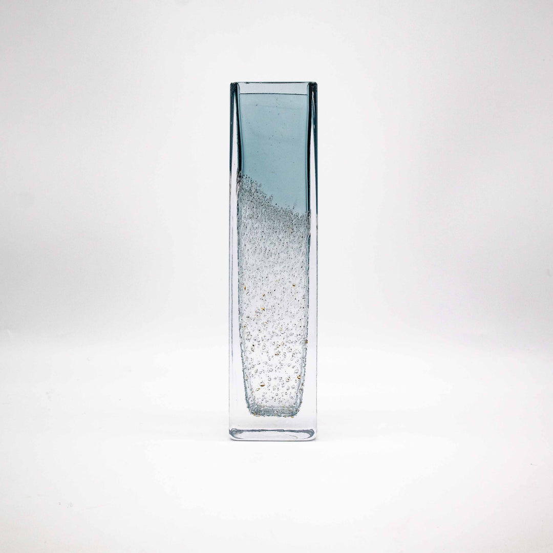 Vintage Blockvase mit Luftblasen Dekor, Rückseite 2