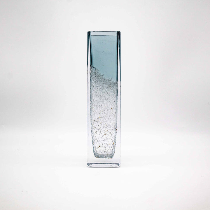 Vintage Blockvase mit Luftblasen Dekor, Rückseite 2