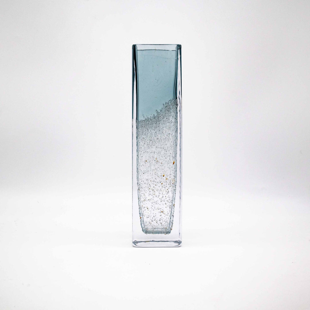 Vintage Blockvase mit Luftblasen Dekor, Vorderseite