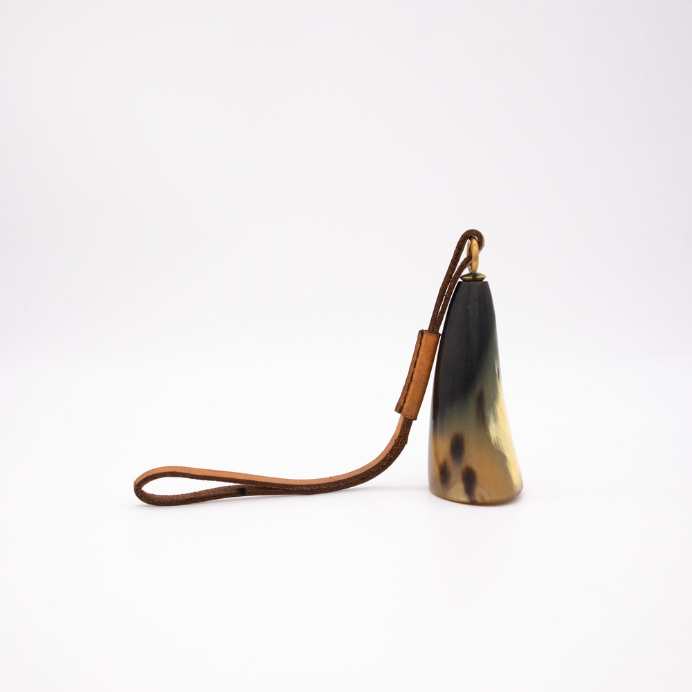 Vintage Carl Auböck Flaschenverschluss aus Horn, Leder & Kork, Seitenansicht links
