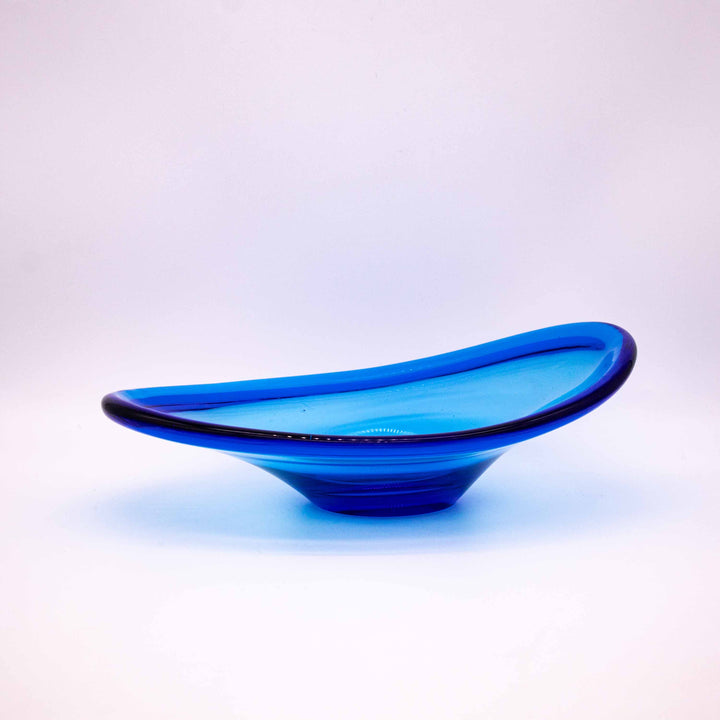 Vintage Dänische Blaue Schale "Selandia" von Per Lütken für Holmegaard, Seitenansicht rechts