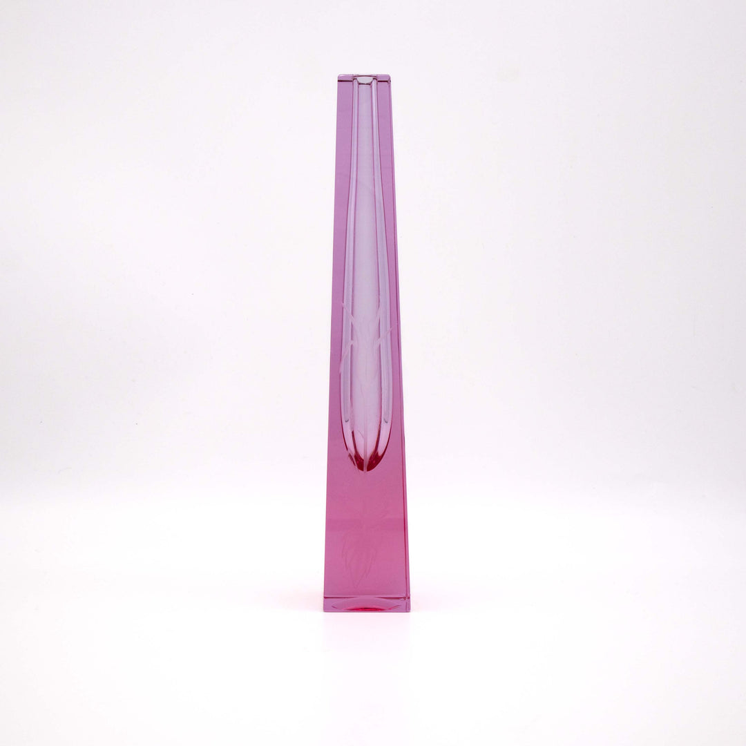 Vintage Geschliffene Vase von Adolf Matura für Moser, Vorderseite