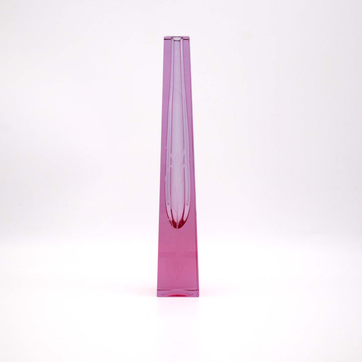 Vintage Geschliffene Vase von Adolf Matura für Moser, Vorderseite