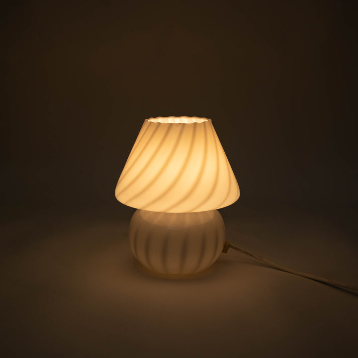 Vintage Murano Mushroom Lampe, angeschaltet