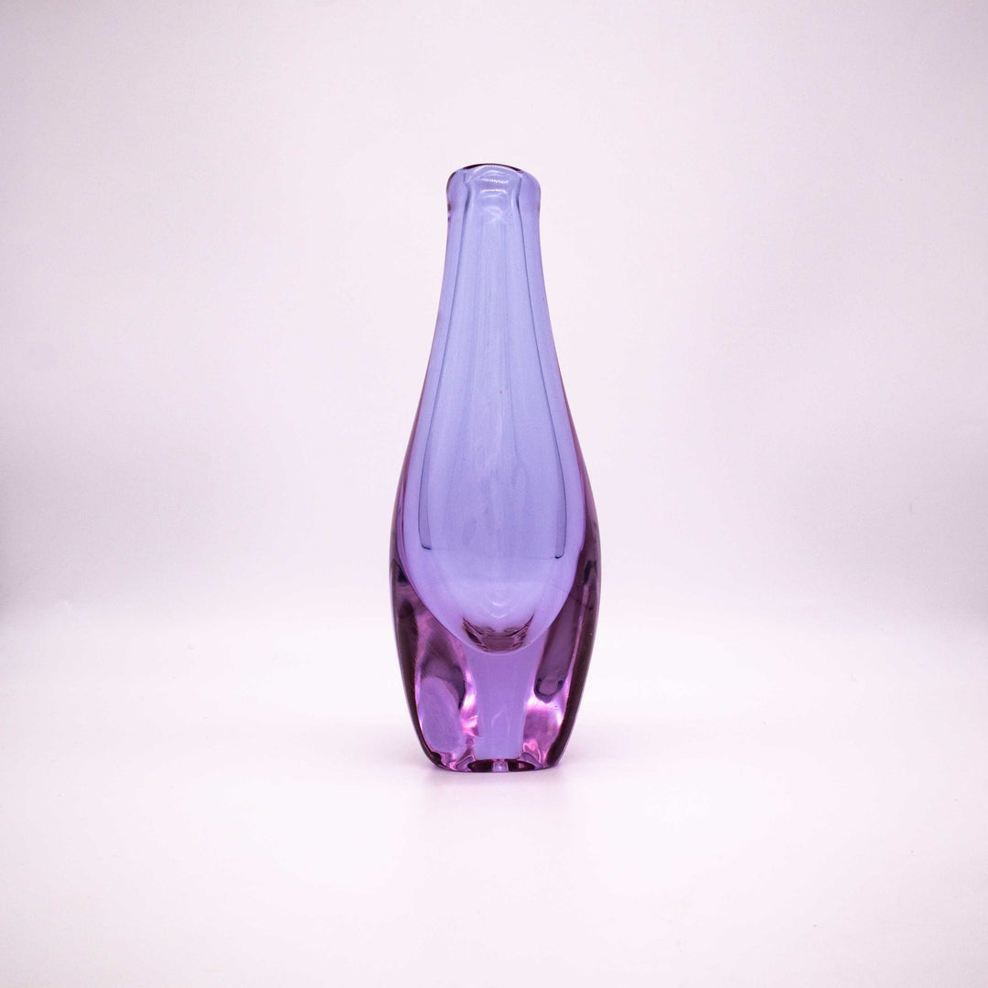 Vintage Neodymium Glas Vase von Miroslav Klinger, Rückseite