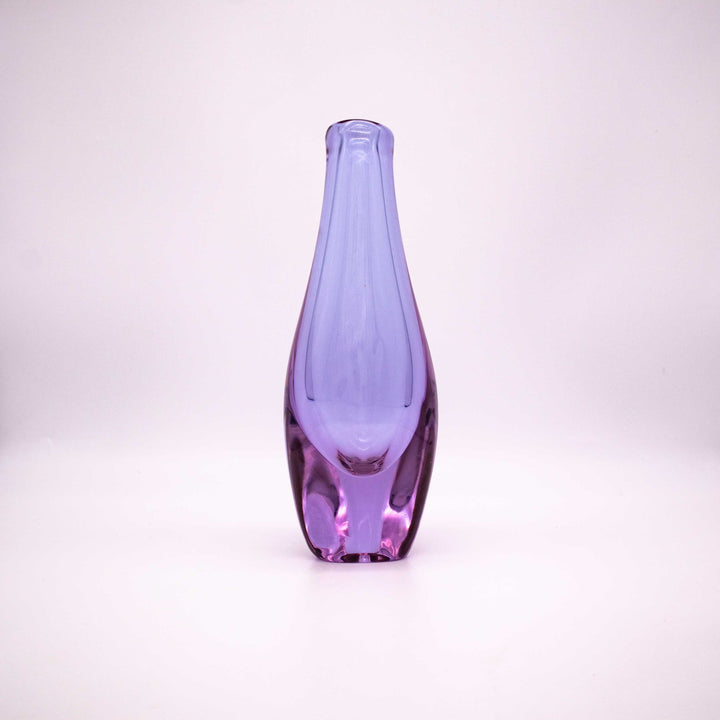 Vintage Neodymium Glas Vase von Miroslav Klinger, Rückseite
