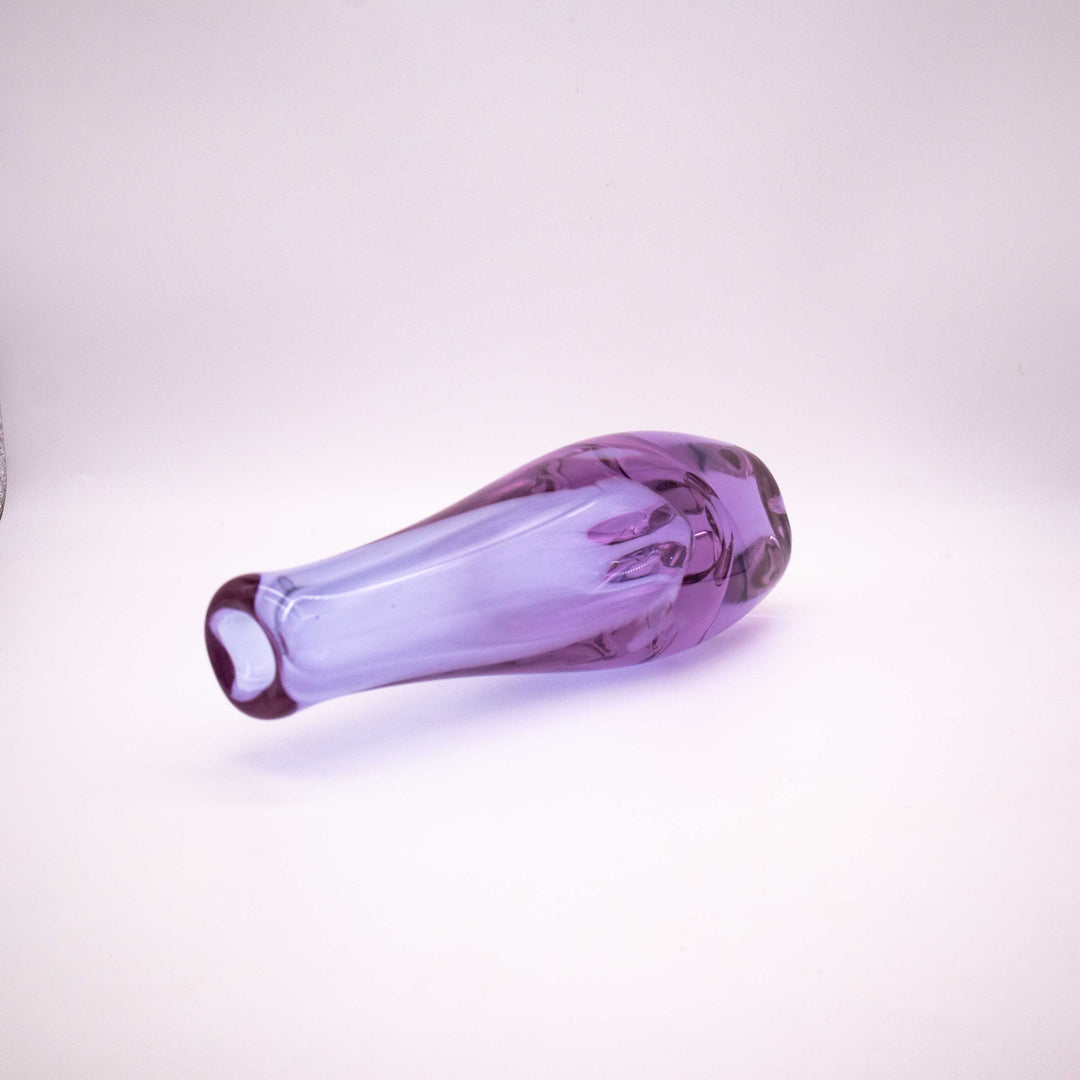 Vintage Neodymium Glas Vase von Miroslav Klinger, liegend