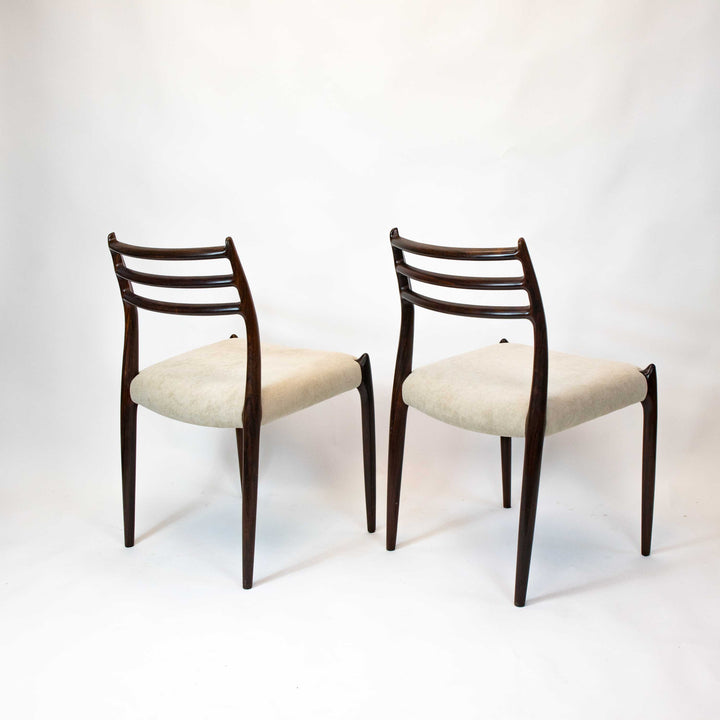 Vintage Palisander Sesselpaar von Niels Otto Møller Modell 78, Rückseite