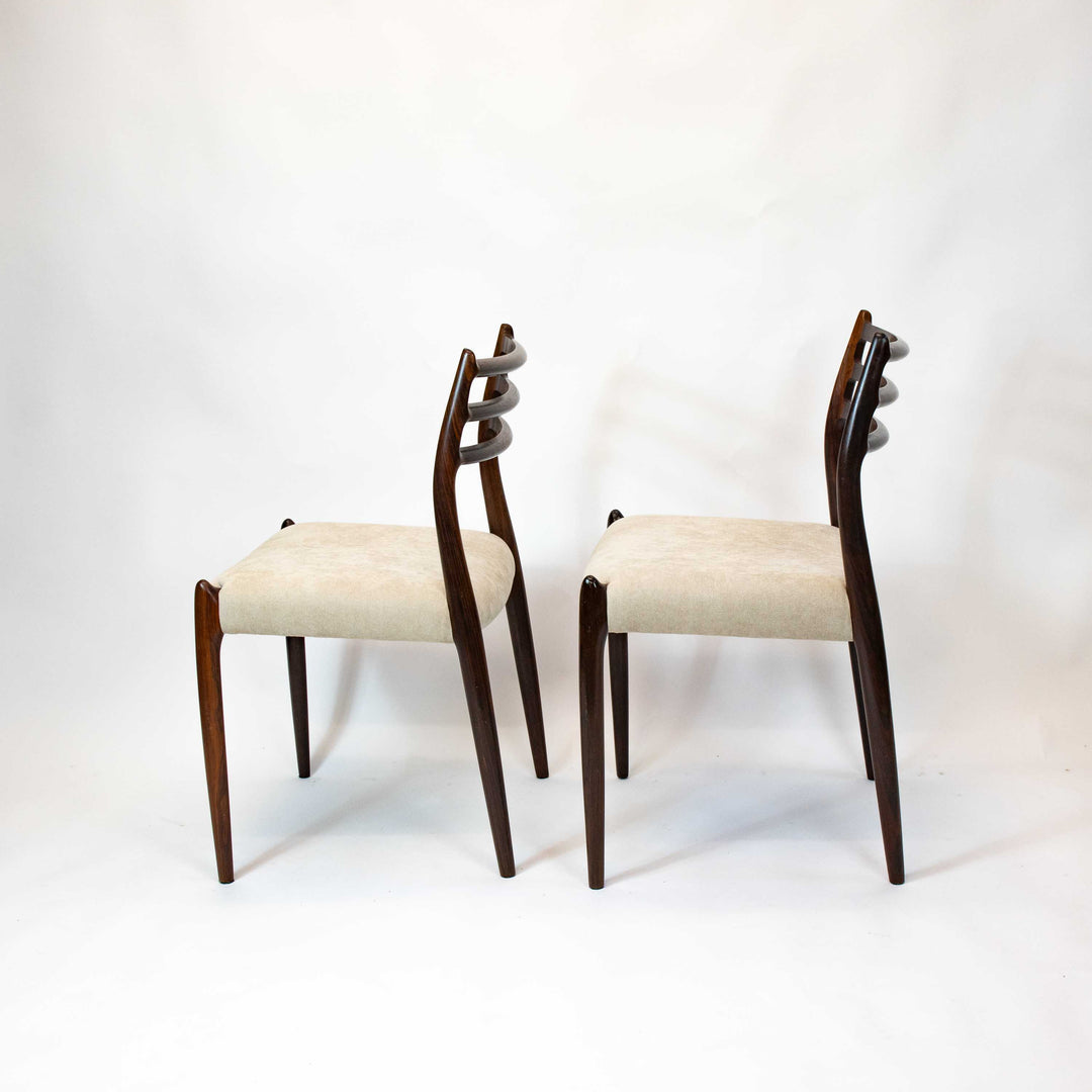 Vintage Palisander Sesselpaar von Niels Otto Møller Modell 78, Seitenansicht links