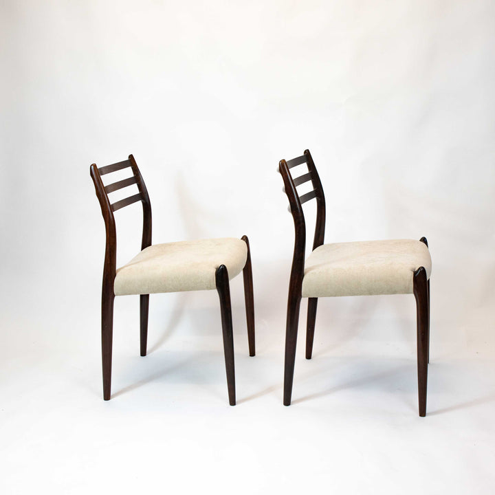 Vintage Palisander Sesselpaar von Niels Otto Møller Modell 78, Seitenansicht rechts