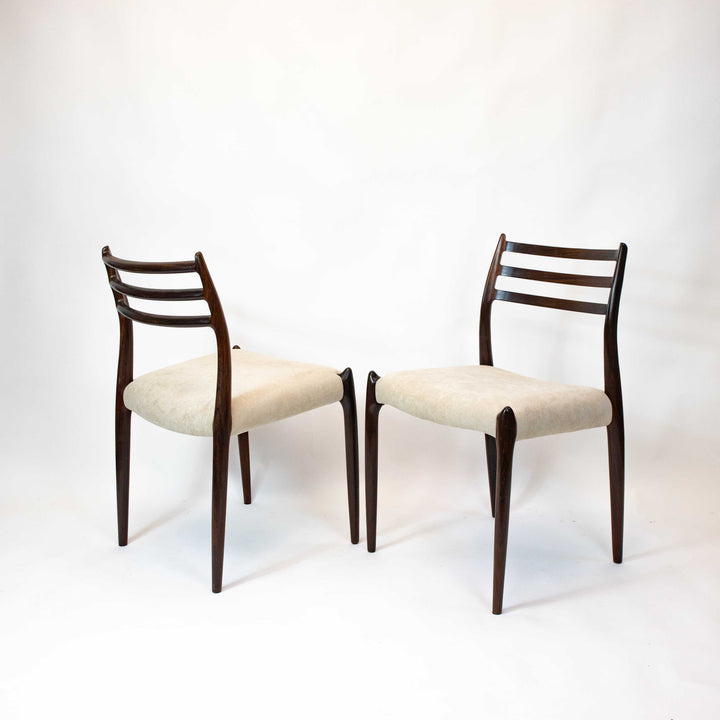 Vintage Palisander Sesselpaar von Niels Otto Møller Modell 78 ,alternierend