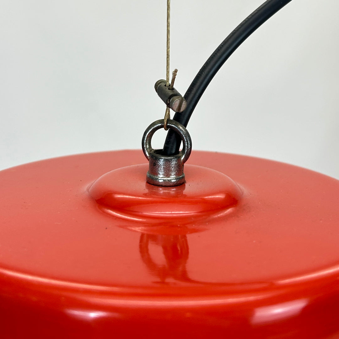 Vintage Rote industrial Lampe von Roberto Menghi für Fontana Arte; Halterung