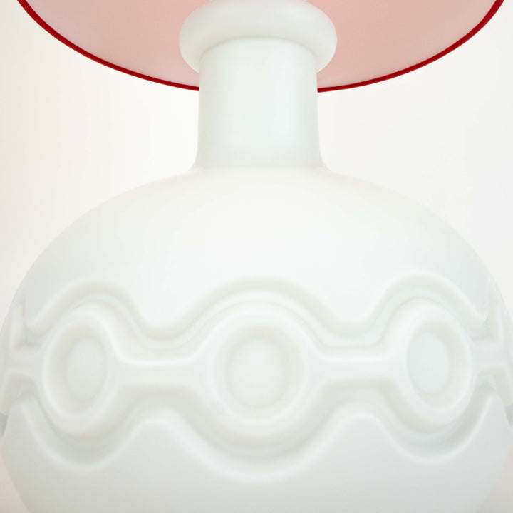 Vintage Space Age Standlampe von Peill & Putzler mit beleuchtetem Sockel, Detailansicht Fuß Glas