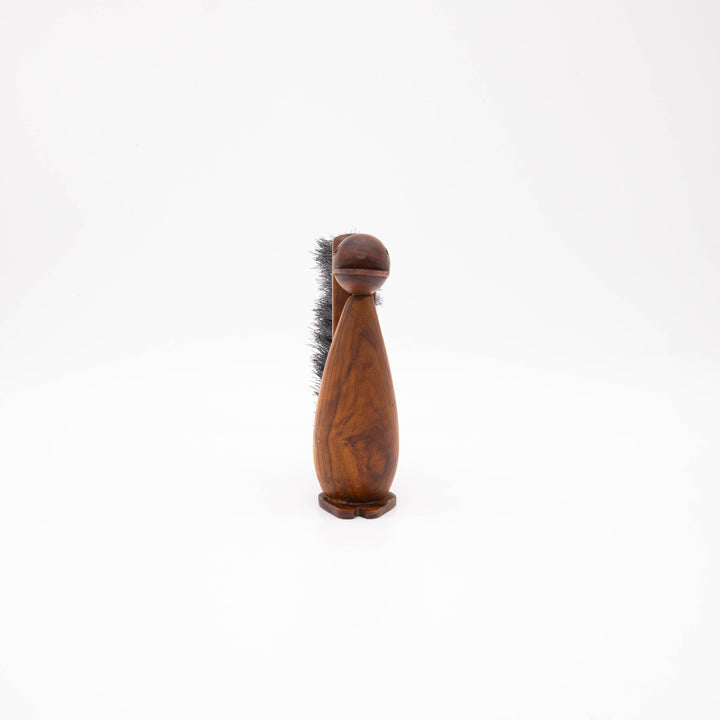 Vintage Teak Kleiderbürste in Entenform, Vorderseite