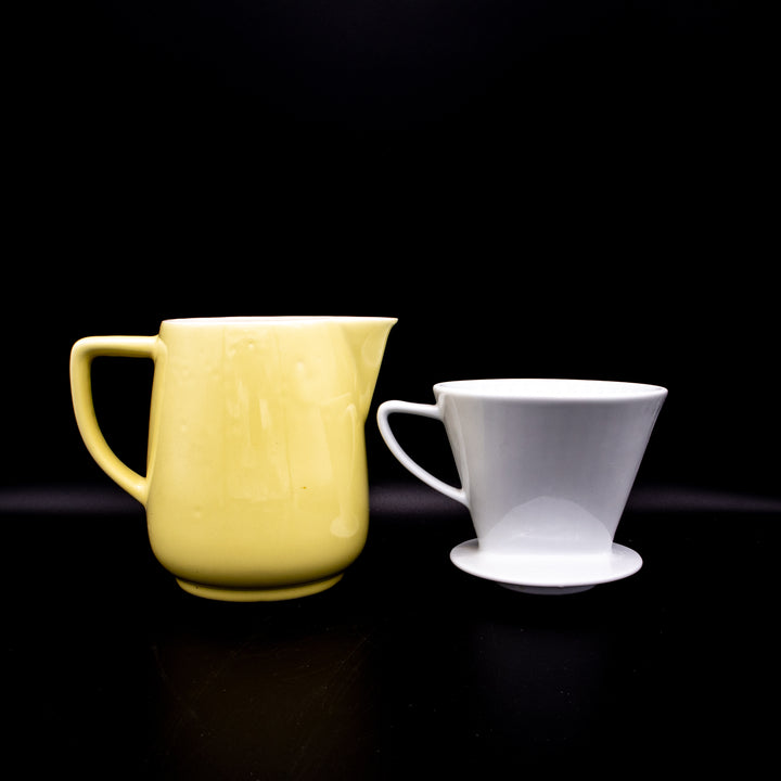 Gelbe Melitta Kaffeekanne Minden und Filter 102