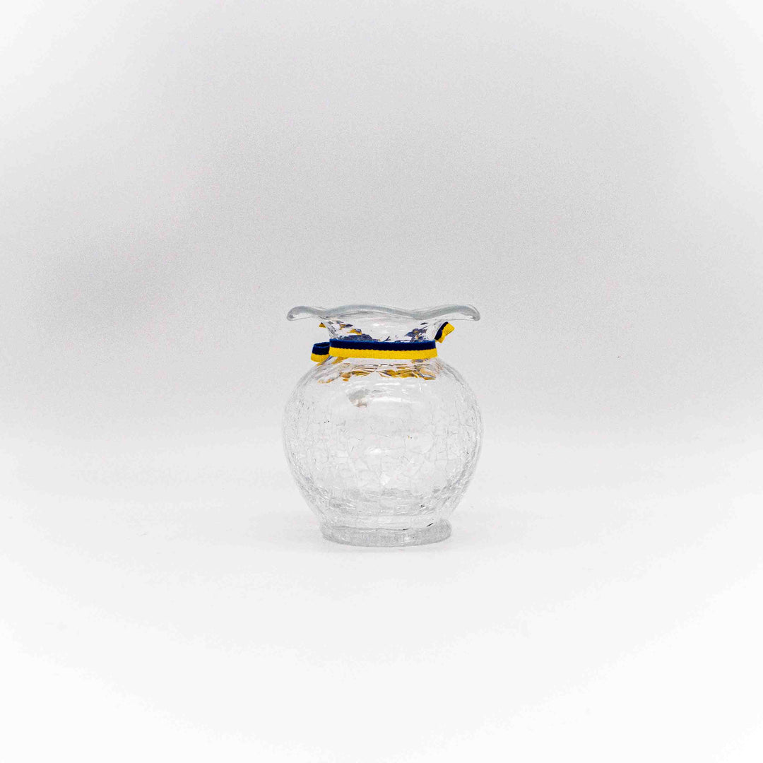 Craquelé Glas Vase von Stockholms Glassbruk, Rückseite