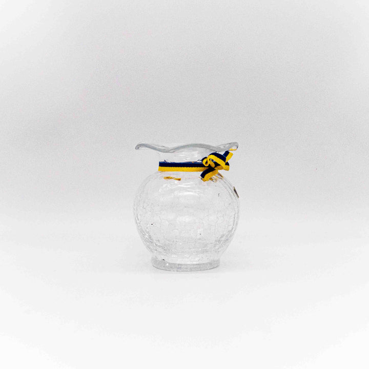 Craquelé Glas Vase von Stockholms Glassbruk, Seitenansicht rechts