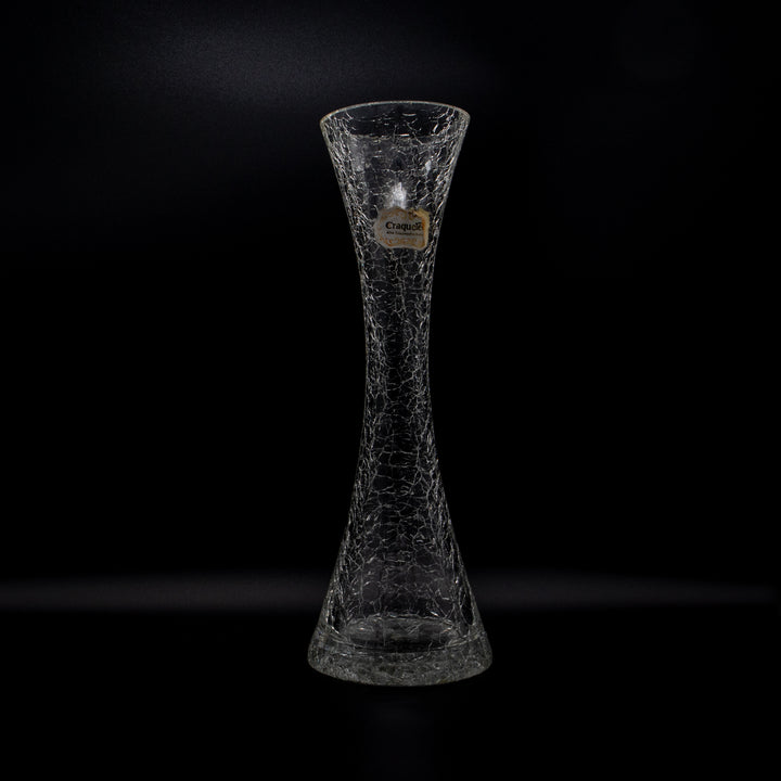 Durchsichtige Craquelé Vase von Ingrid Glas, Vorderseite