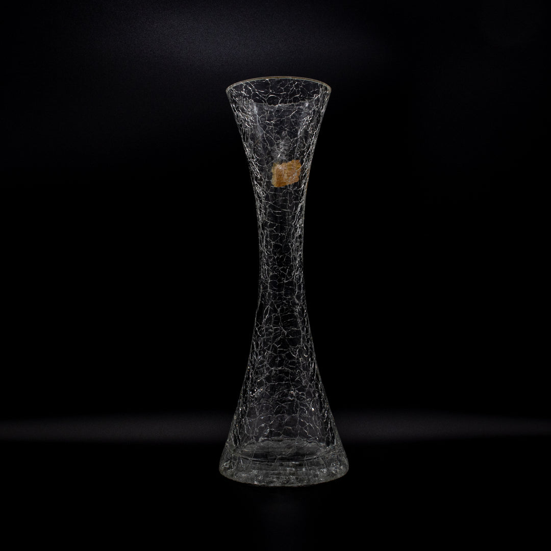 Durchsichtige Craquelé Vase von Ingrid Glas, Rückseite