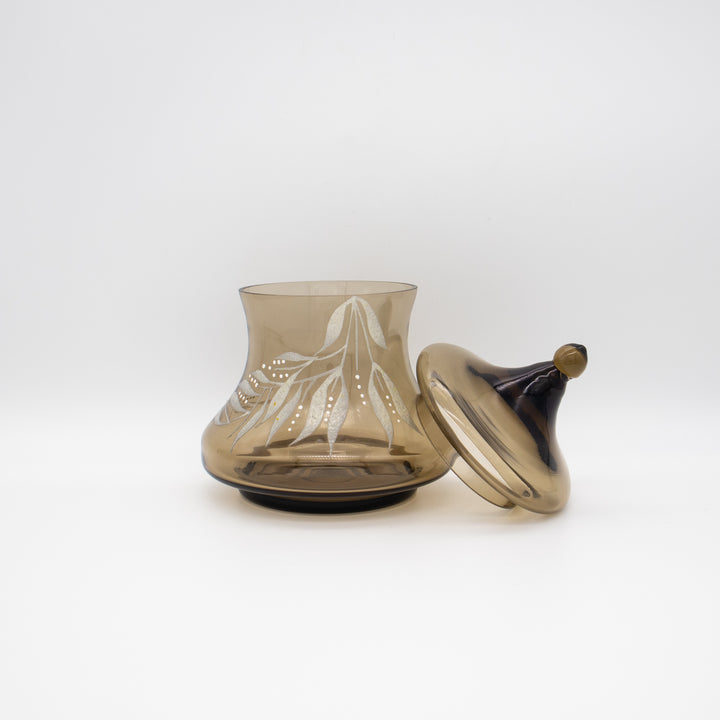 Rauchglas Bonbonniere, mit abgenommenen Deckel
