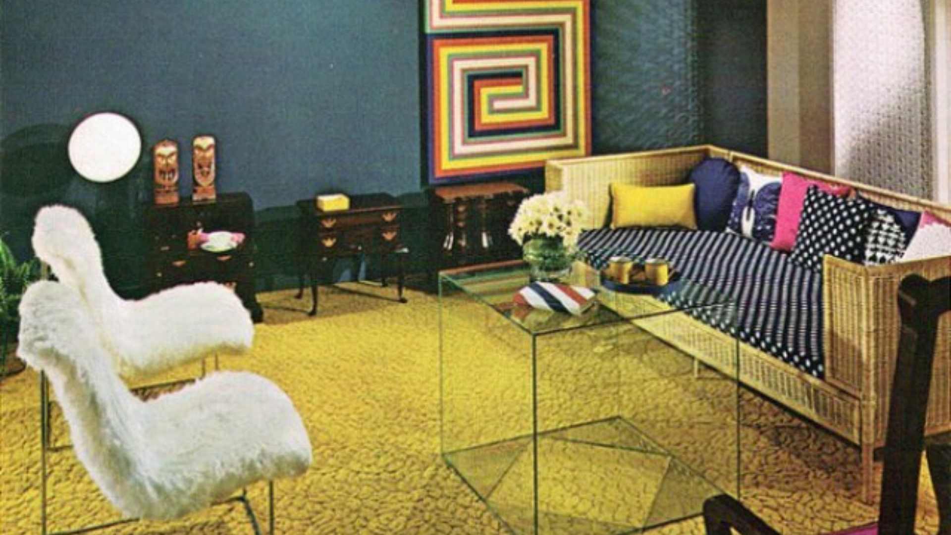 1970s Interior Design Seating Wall
