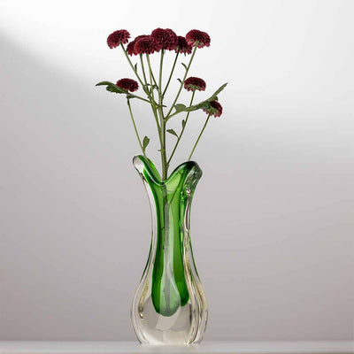 Muranoglas Vase, mitBlumen