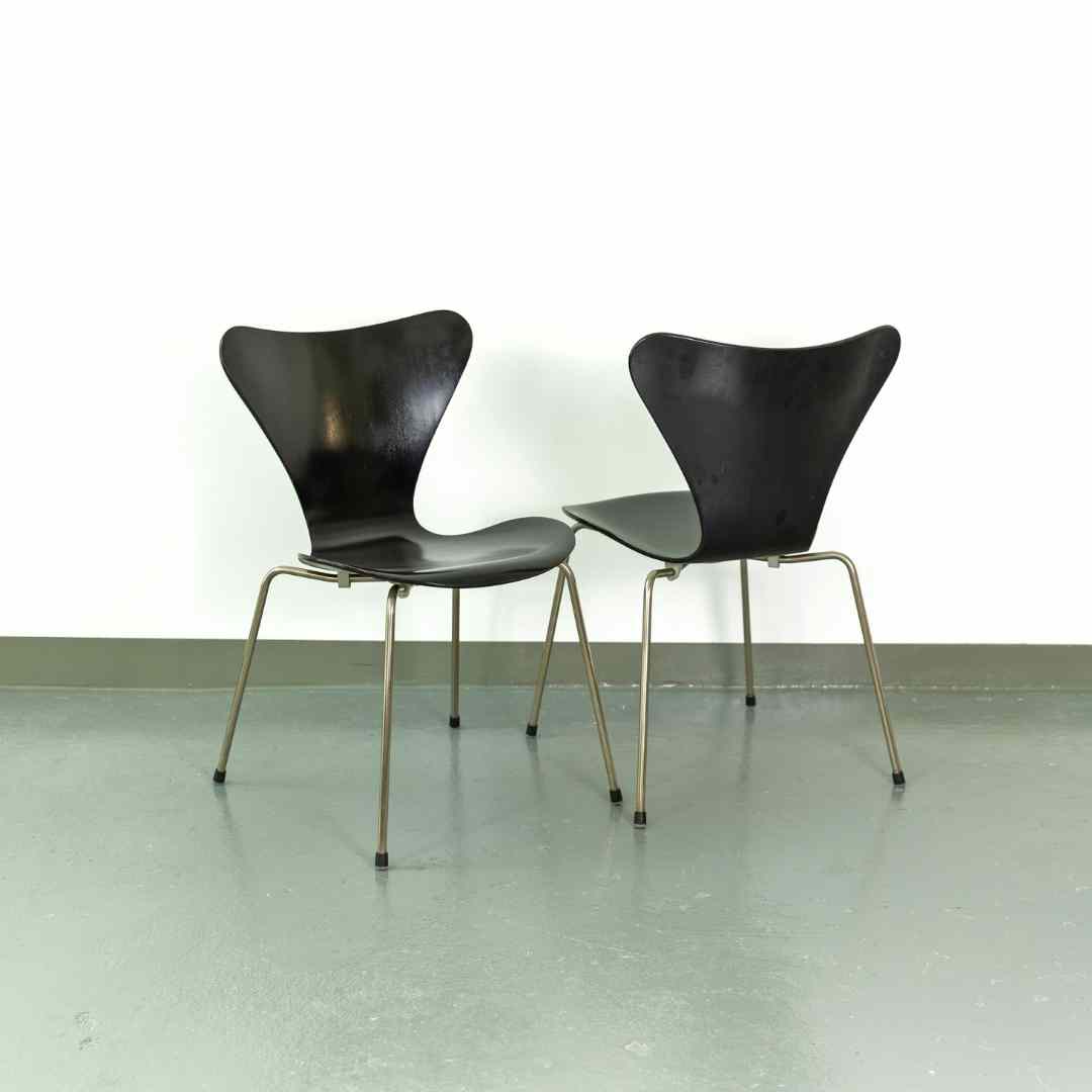 2er Set frühe Sessel Modell 3107 von Arne Jacobsen, Vorderseite