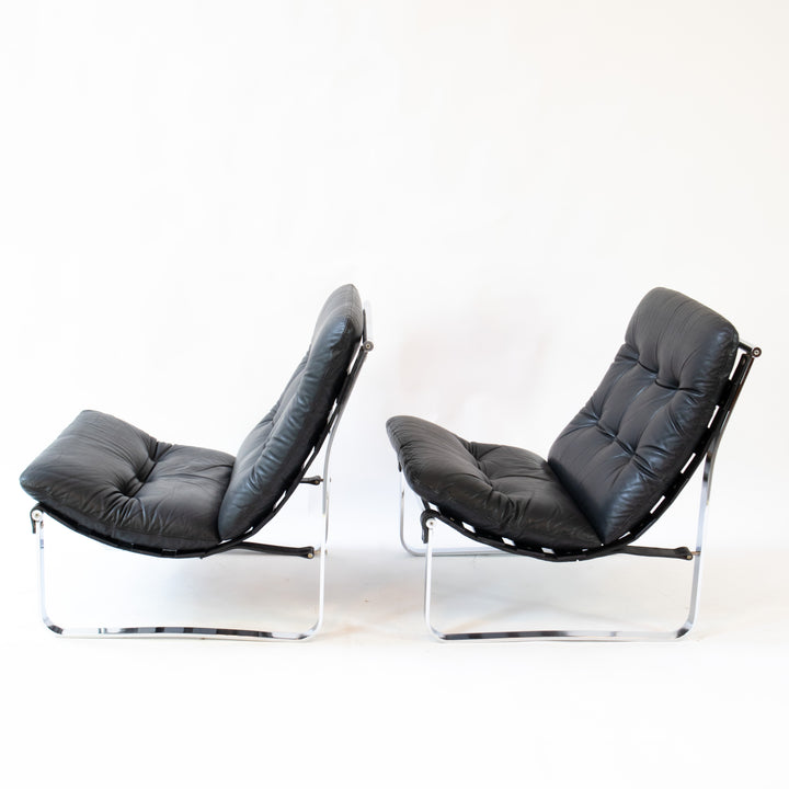 2 Stück "Spring" Lounge Chairs von Ingmar Relling für Westnofa, Seitenansicht links