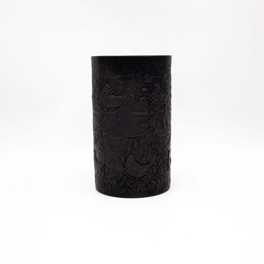 Schwarze Porzellan Vase von Bjorn Wiinblad für Rosenthal Studio Line, Rückseite