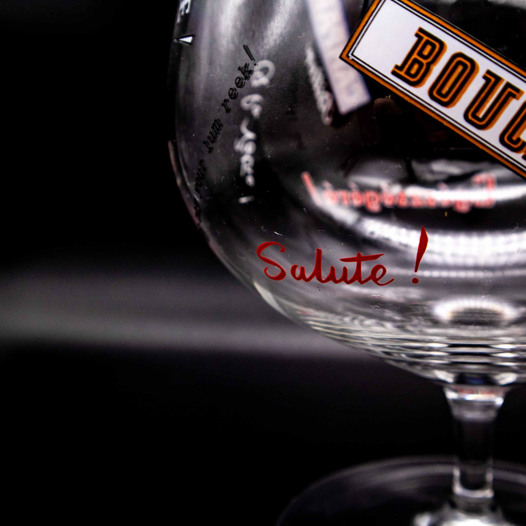 Bowle Glaskrug Riedel, Detailansicht Sprüche 2