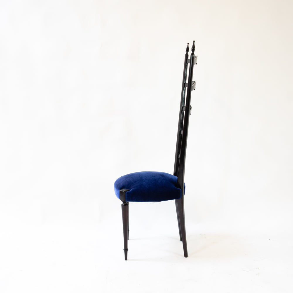 Chiavari Stuhl mit hoher Rückenlehne von Paolo Buffa, Seitenansicht links