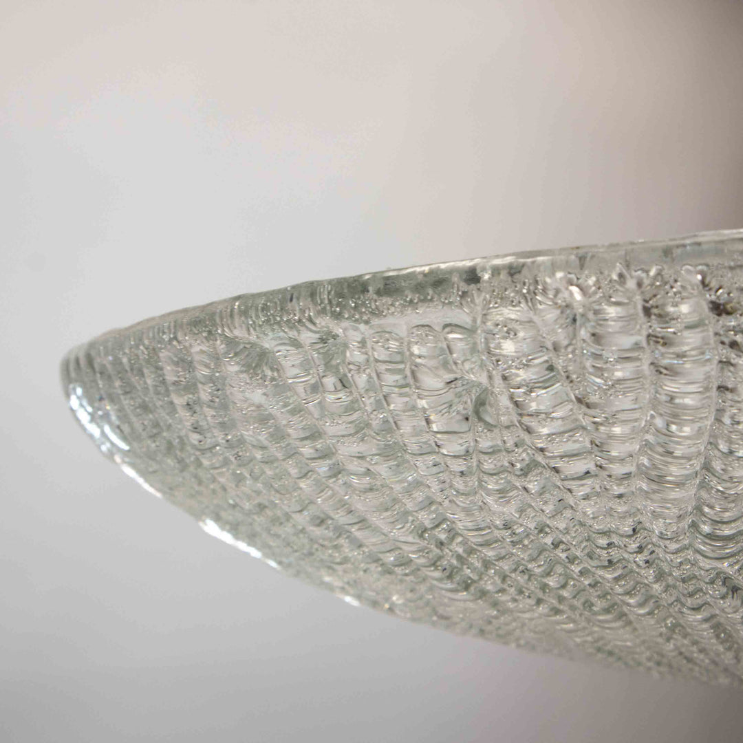 Deckenlampe von J.T. Kalmar mit Messing und Eisglas, Glasansicht