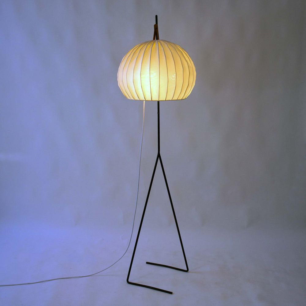Fliegenbein Stehlampe von Kalmar, 1950er, angeschaltet