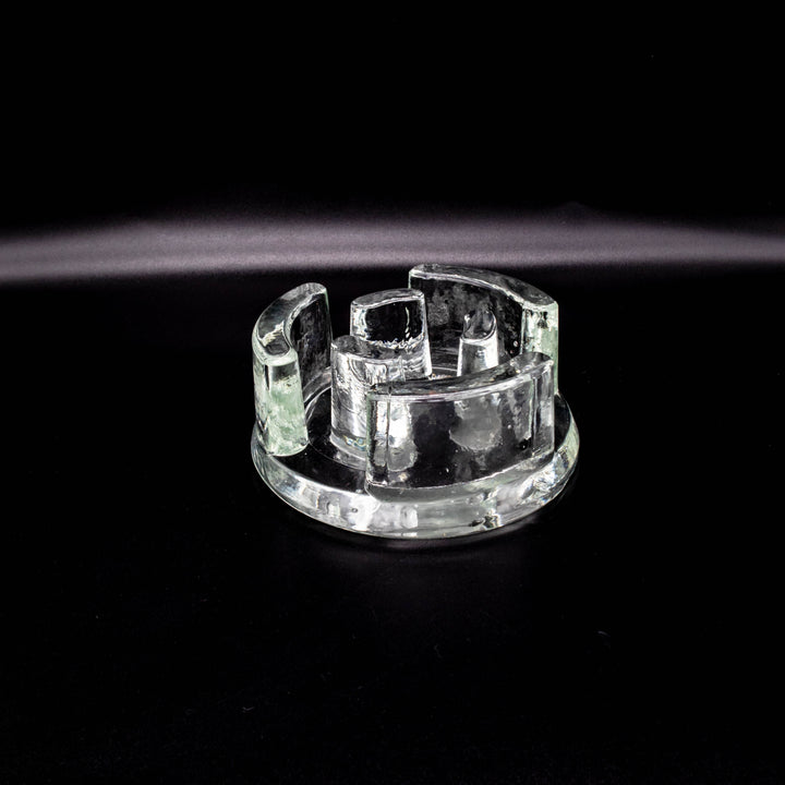 Glas Teelichthalter aus den 1970er Jahren, Rückseite