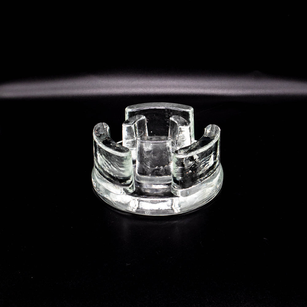 Glas Teelichthalter aus den 1970er Jahren, Seitenansicht links