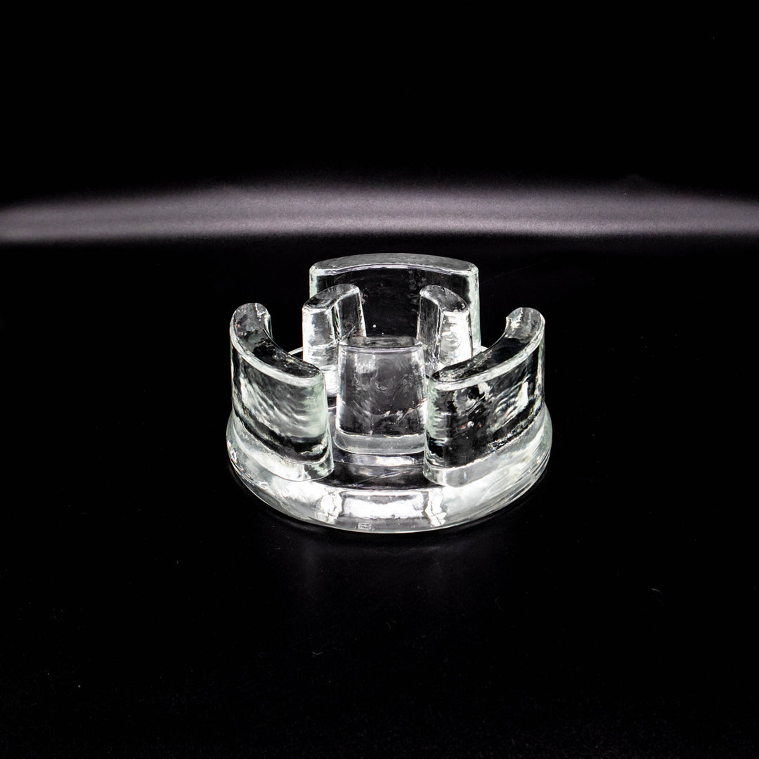 Glas Teelichthalter aus den 1970er Jahren, Seitenansicht links