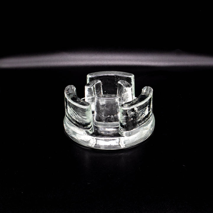 Glas Teelichthalter aus den 1970er Jahren, Seitenansicht links