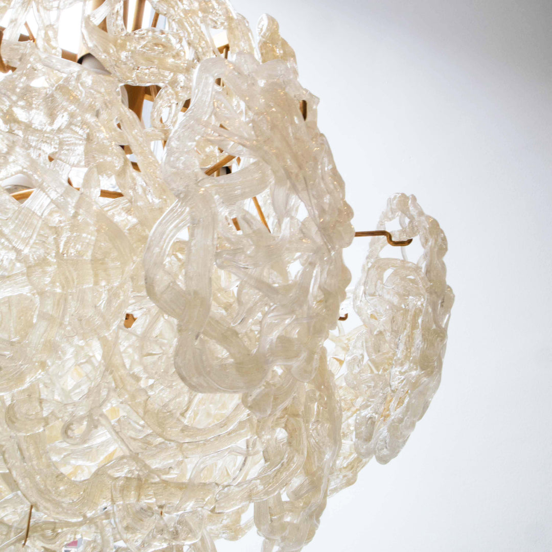 Großformatige "Ragnatela" Murano-Glaspendelleuchte von Mazzega, Detailansicht 1