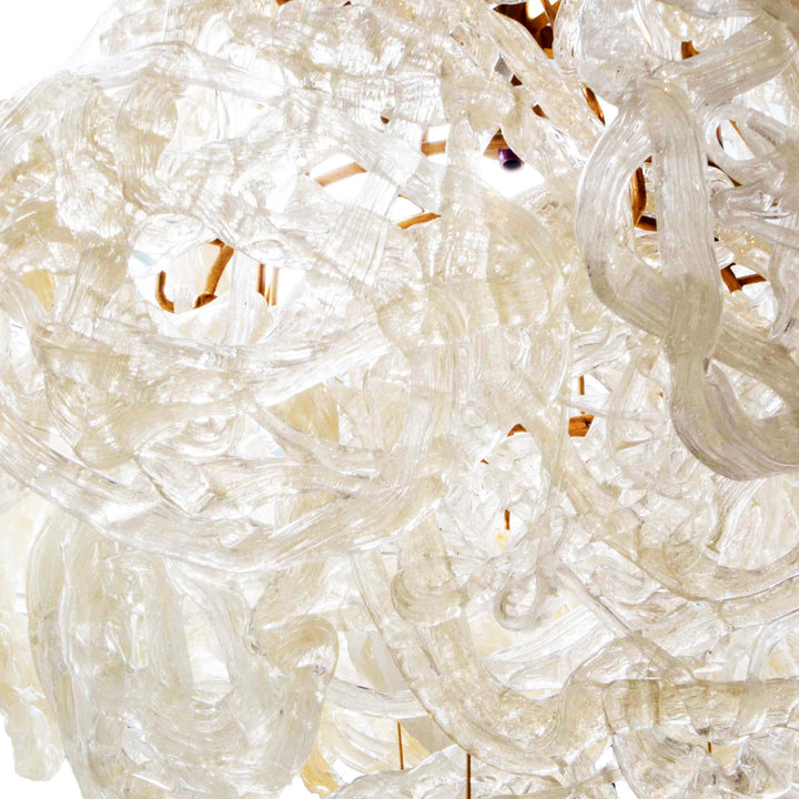 Großformatige "Ragnatela" Murano-Glaspendelleuchte von Mazzega, Detailansicht 2