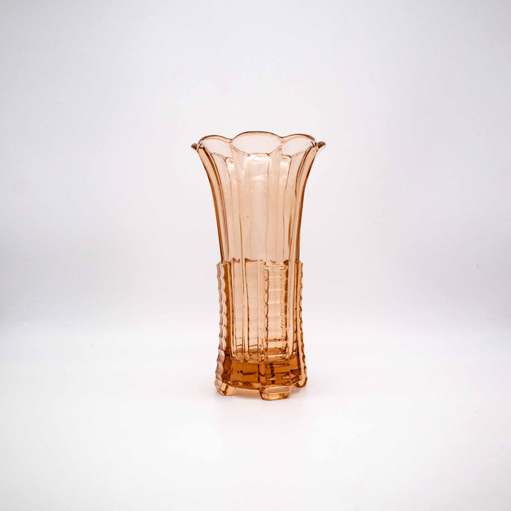 Art Deco vase made of rosaline glass 