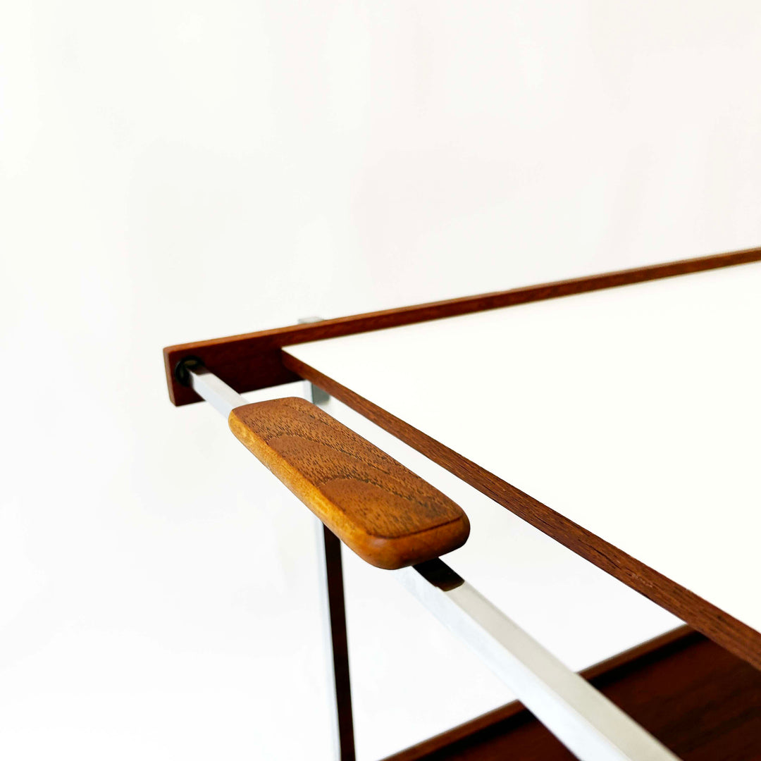 Teak und Chrom Servierwagen, 1960er