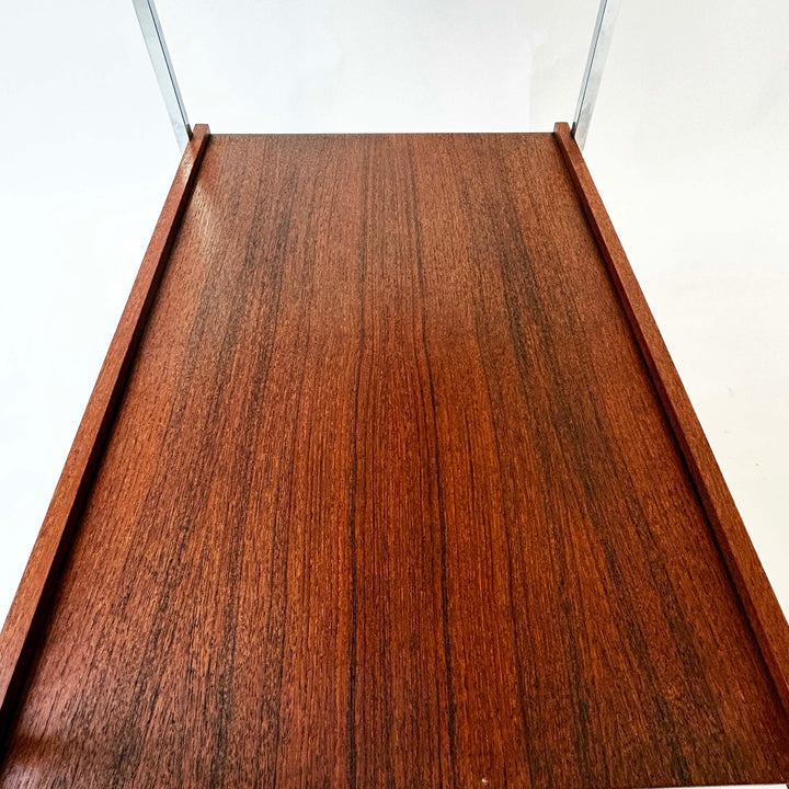 Teak und Chrom Servierwagen, 1960er