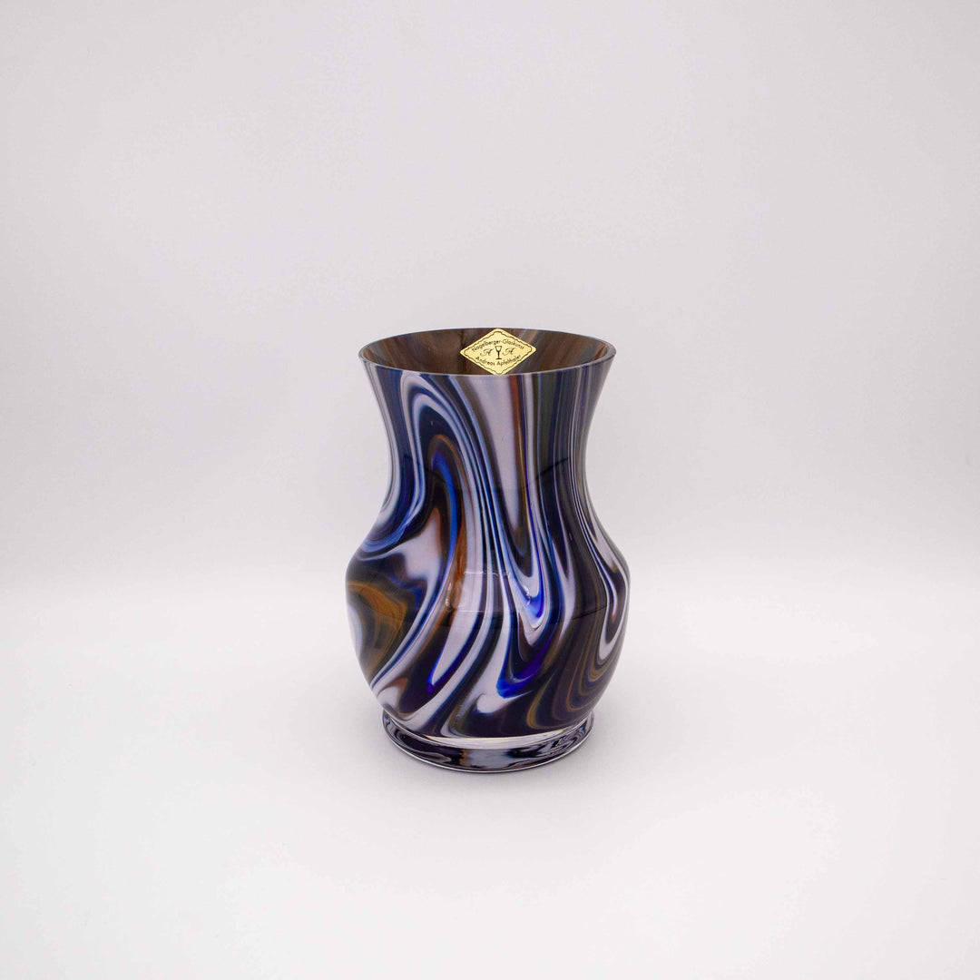 Marmorierte Vase, Blick auf Originaletikett