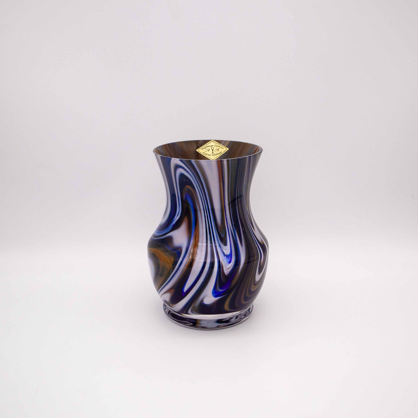 Marmorierte Vase, Blick auf Originaletikett