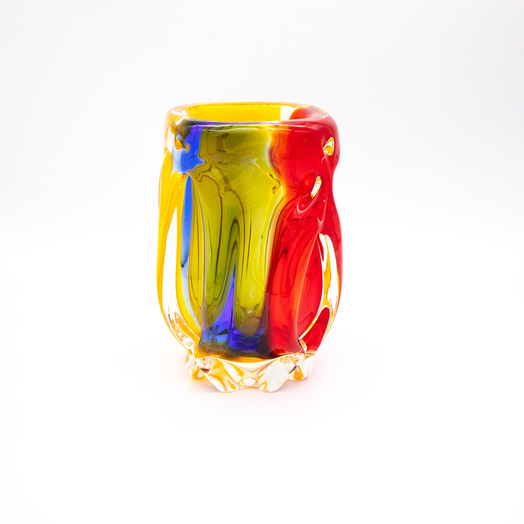 Kunstglasvase „Tricolore“, 1960er Jahre, Seitenansicht links